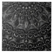 Charcoal Mandala Keramik Tile Fliese (Vorderseite)
