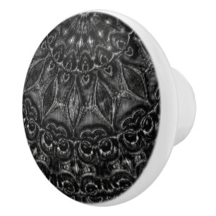 Charcoal Mandala Keramikknauf