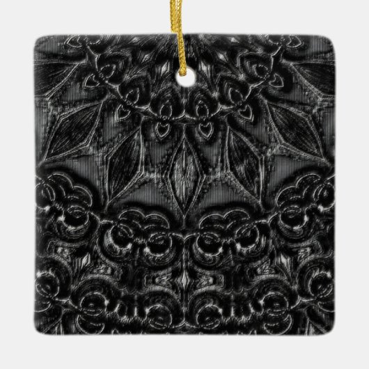 Charcoal Mandala Keramikornament (Vorderseite)
