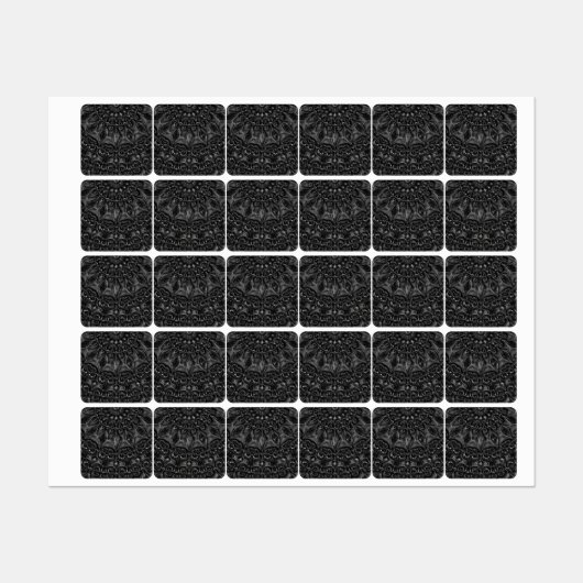 Charcoal Mandala Labels Etiketten (Blatt)