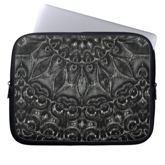 Charcoal Mandala Laptop Sleeve (Vorderseite)