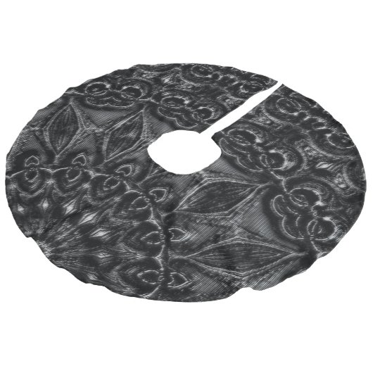 Charcoal Mandala Leinenimitat Weihnachtsbaumdecke (Schrägansicht)