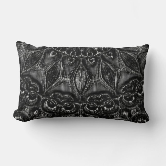 Charcoal Mandala   Lendenkissen (Vorderseite)