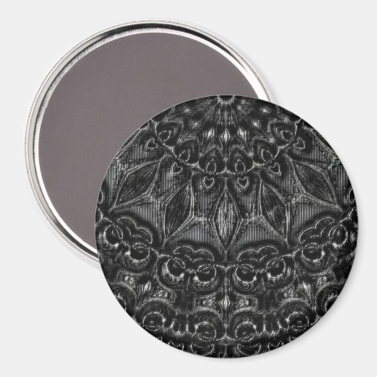 Charcoal Mandala Magnet (Vorderseite/Rückseite)