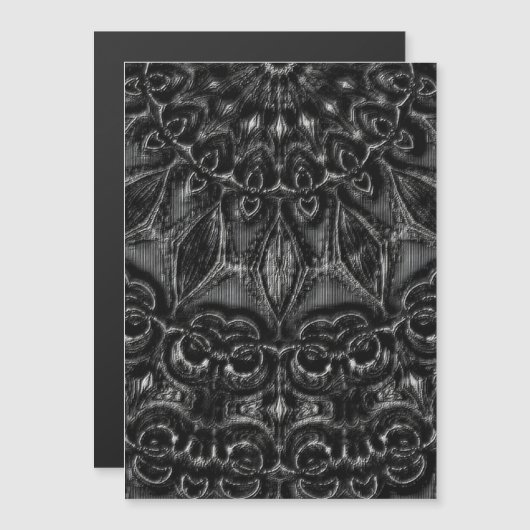 Charcoal Mandala Magnetkarte (Vorne/Hinten)