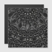 Charcoal Mandala Magnetkarte (Vorne/Hinten)