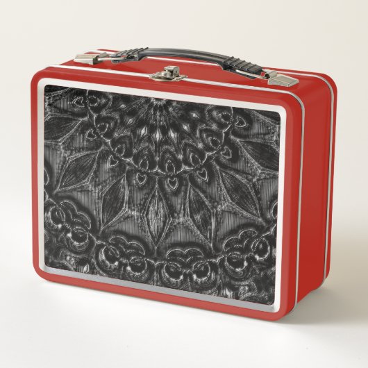 Charcoal Mandala Metal Lunch Box (Vorderseite)