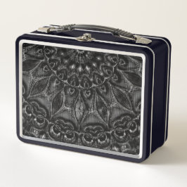 Charcoal Mandala Metal Lunch Box
