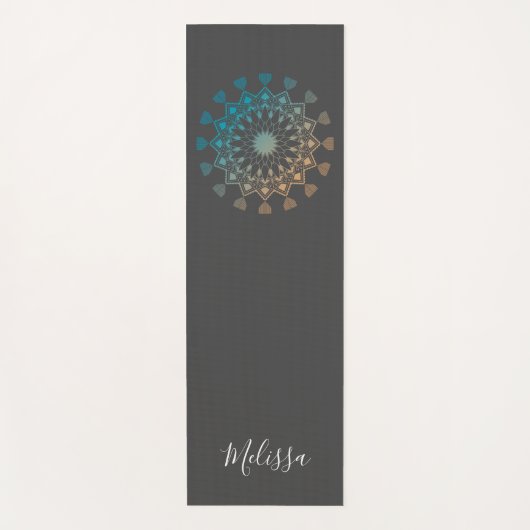 Charcoal Mandala Mindfulness Yoga Mat Yogamatte (Vorderseite)