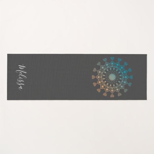 Charcoal Mandala Mindfulness Yoga Mat Yogamatte (Vorderseite (Horizontal))