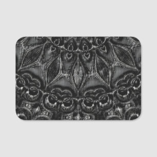 Charcoal Mandala Name Tag Namensschild