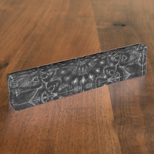 Charcoal Mandala Namensplakette (Seite)