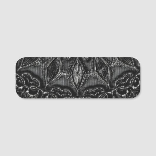 Charcoal Mandala Namensschild (Vorderseite)