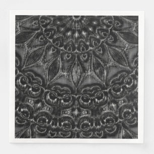 Charcoal Mandala Napkins Serviette