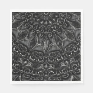Charcoal Mandala Napkins Serviette