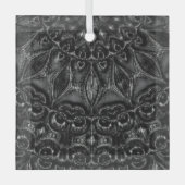 Charcoal Mandala Ornament Aus Glas (Vorderseite)