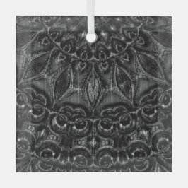 Charcoal Mandala Ornament Aus Glas