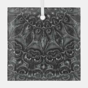Charcoal Mandala Ornament Aus Glas