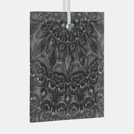 Charcoal Mandala Ornament Aus Glas (Vorderseite Rechts)