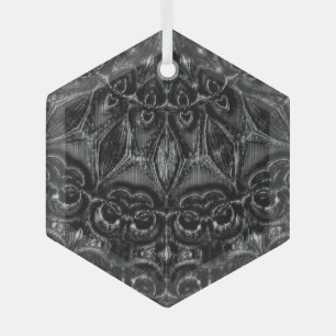 Charcoal Mandala Ornament Aus Glas