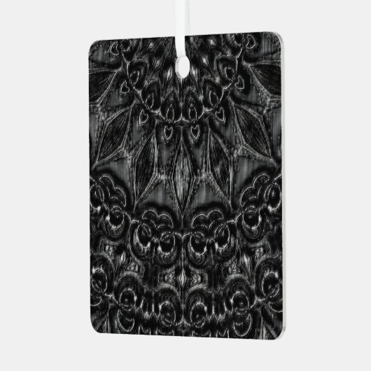 Charcoal Mandala Ornament Aus Metall (Vorderseite links)