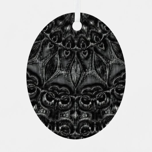 Charcoal Mandala Ornament Aus Metall (Vorderseite)