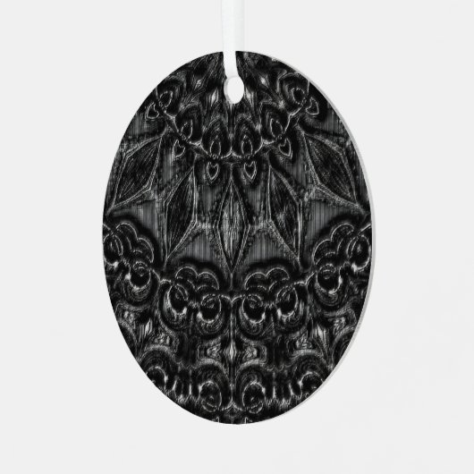 Charcoal Mandala Ornament Aus Metall (Vorderseite links)