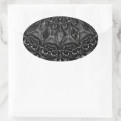 Charcoal Mandala Ovaler Aufkleber (Tasche)