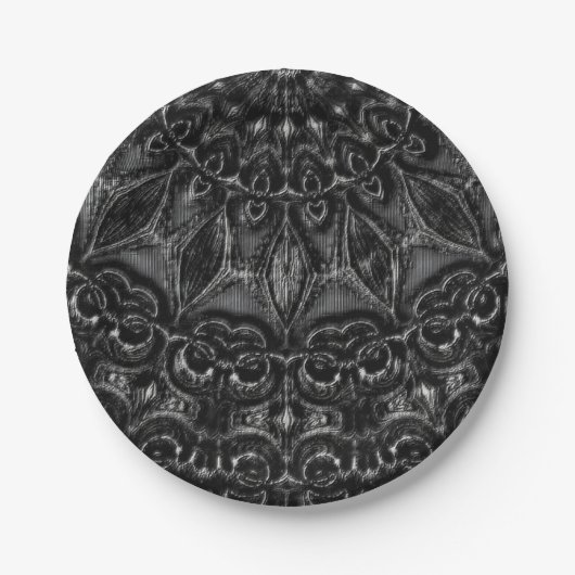 Charcoal Mandala Pappteller (Vorderseite)