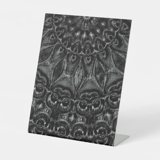 Charcoal Mandala Pedestal Sign Sockelschild (Vorderseite)