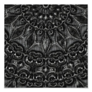 Charcoal Mandala Photo Print Fotodruck
