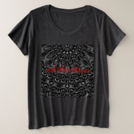 Charcoal Mandala plus Size T-Shirt (Design vorne)