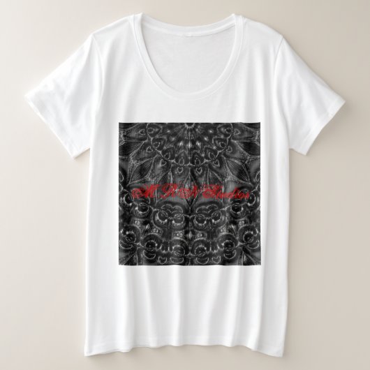 Charcoal Mandala plus Size T-Shirt (Design vorne)