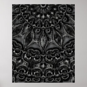 Charcoal Mandala Poster