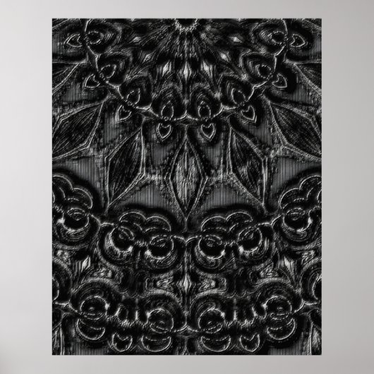 Charcoal Mandala Poster (Vorne)