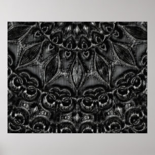 Charcoal Mandala Poster