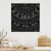 Charcoal Mandala Poster (Küche)