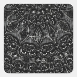Charcoal Mandala Quadratischer Aufkleber