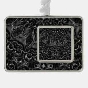 Charcoal Mandala Rahmen-Ornament Silber