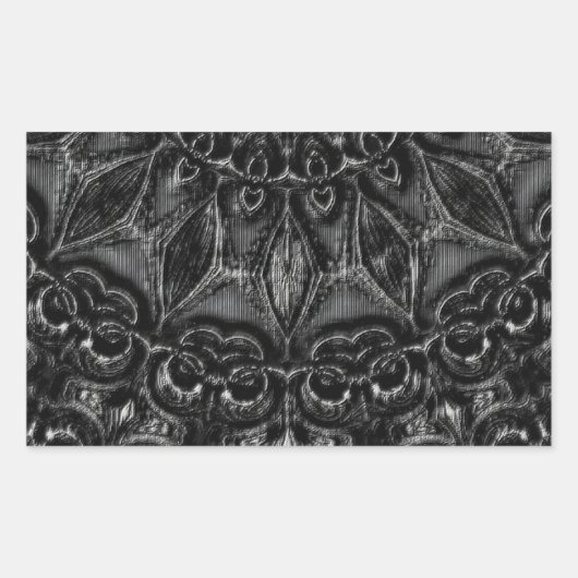 Charcoal Mandala Rechteckiger Aufkleber (Vorderseite)