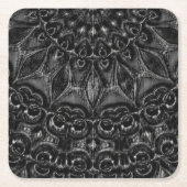 Charcoal Mandala Rechteckiger Pappuntersetzer (Vorderseite)
