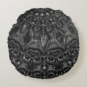 Charcoal Mandala Round Pillow Rundes Kissen
