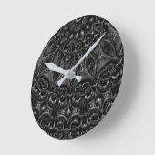 Charcoal Mandala Runde Wanduhr (Winkel)