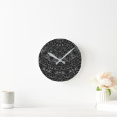 Charcoal Mandala Runde Wanduhr (Zuhause)
