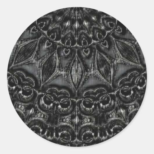 Charcoal Mandala Runder Aufkleber (Vorderseite)