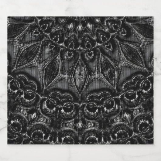 Charcoal Mandala Schaumweinetikett (Einzelnes Label)