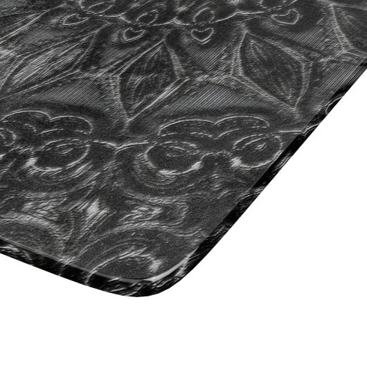 Charcoal Mandala Schneidebrett (Ecke)