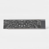 Charcoal Mandala Schreibtischnamensplakette (Vorderseite )