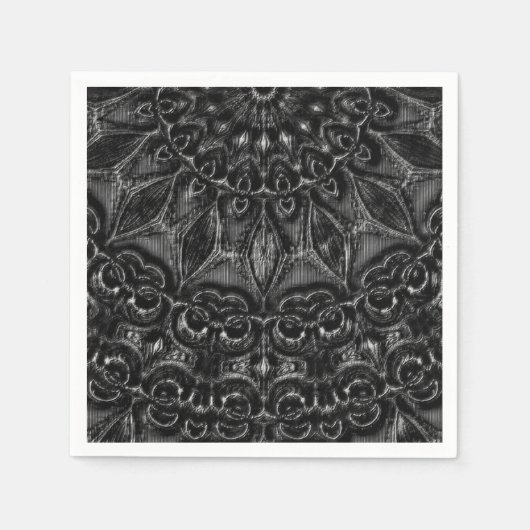 Charcoal Mandala Serviette (Vorderseite)