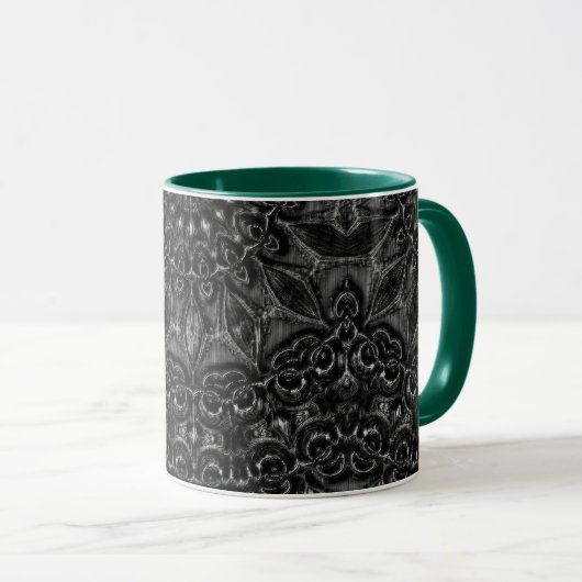 Charcoal Mandala Tasse (VorderseiteRechts)